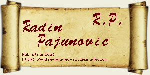 Radin Pajunović vizit kartica